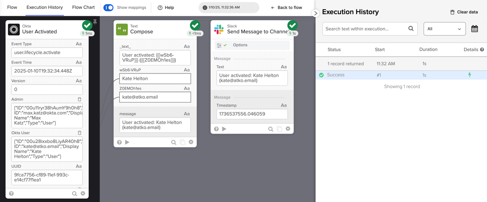 workflows hooks user activated flow history