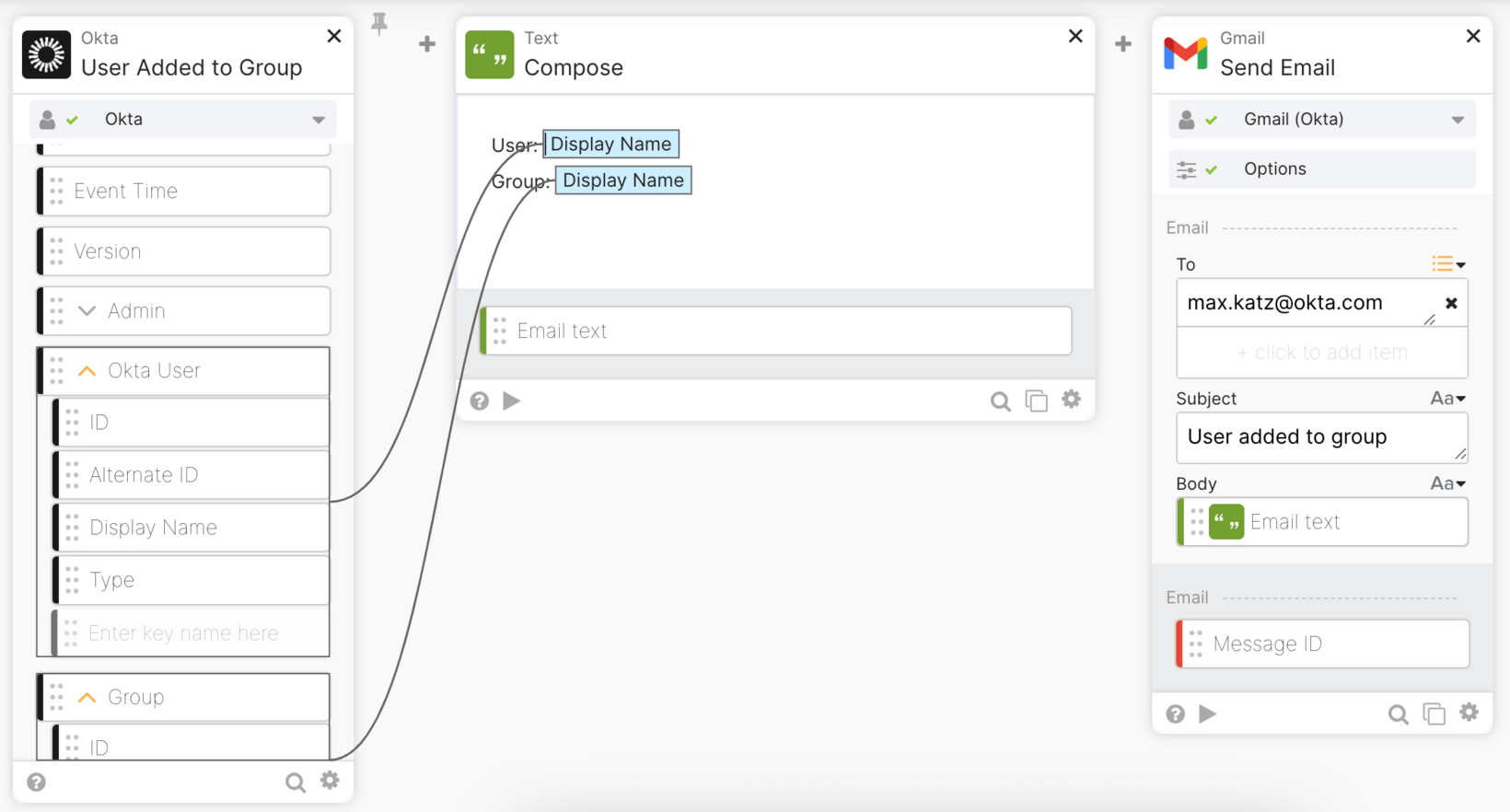 User added to a group flow.
